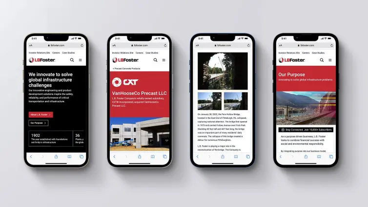 Screenshots from lbfoster.com.