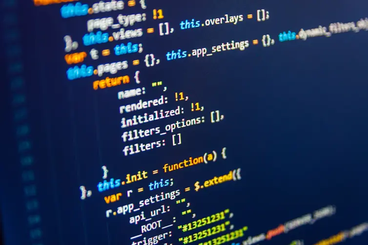 Screenshot of computer code.